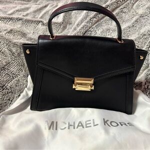 Michael Kors Black Satchel with Gold Accents